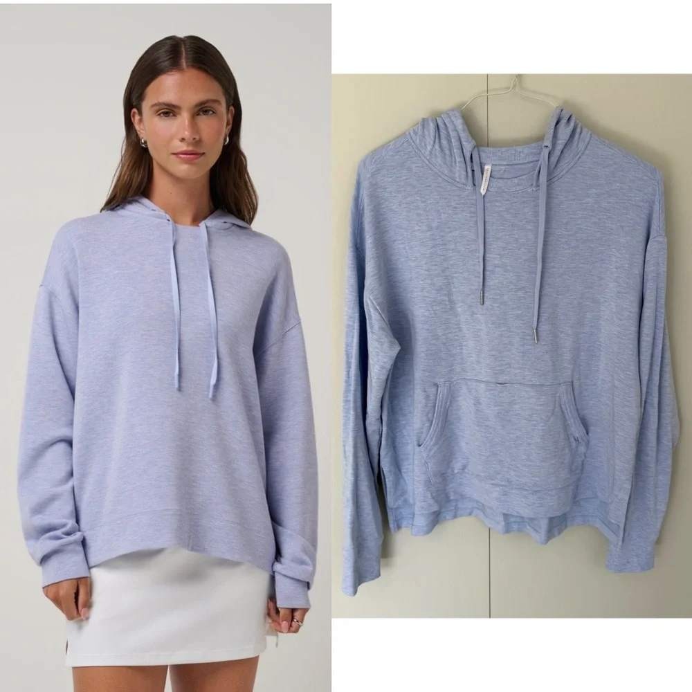 TravisMathew Womens Cloud Hoodie XL Light Blue Heather Tencel Blend 1LC009